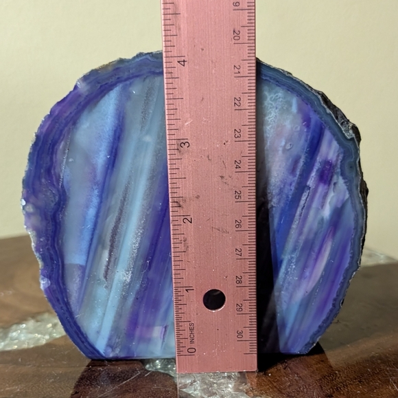 Brazilian Agate Geode Sections Set of 5 Purple Dyed - Picture 6 of 16